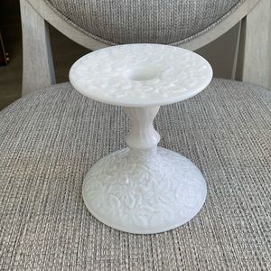 Vintage Westmoreland Bramble Milk Glass Pedestal Candle Holder